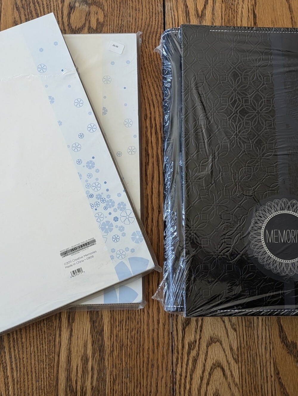 New Creative Memories 11x14 Black Leather Memories Album Cover Set +Pocket Pages